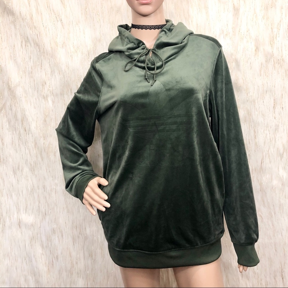 Adidas Originals Green Velvet Women's Hoodie